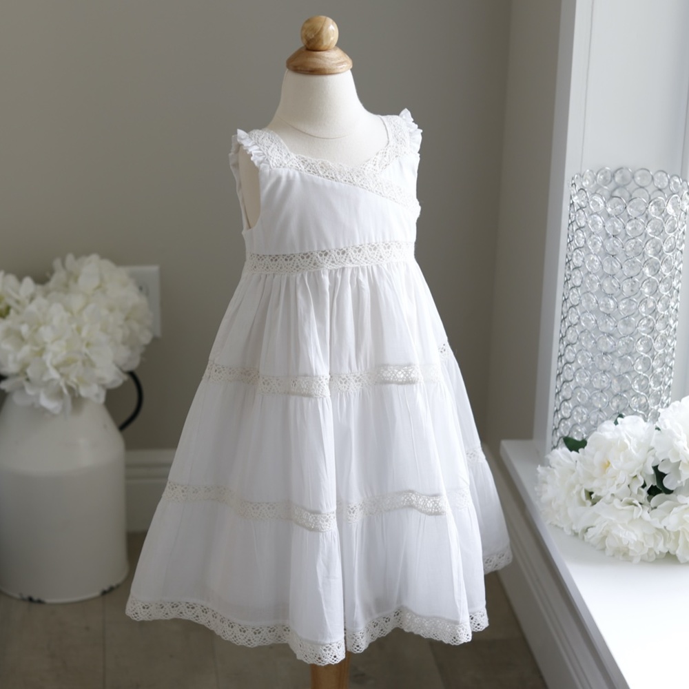 Strasburg White Dress Girls Boho Wedding Beach Portrait 6 Months RARE SIZE NWOT